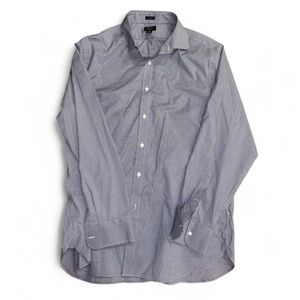 J.Crew Men’s Long Sleeve Dress Shirt - Navy Micro-Check - Size 17-35